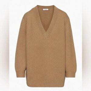 Aritzia Babaton Roger Merino Wool Sweater Camel Tan Size Medium